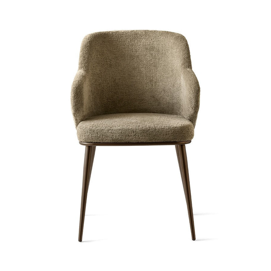 Foyer spisestuestol med arm, metallben