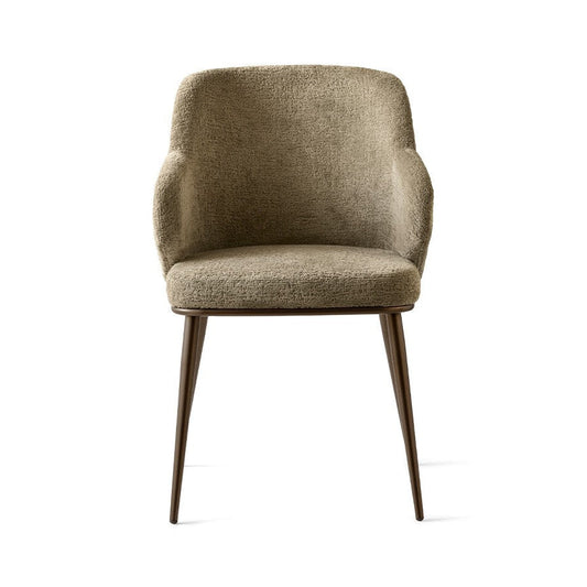 Foyer spisestuestol med arm, metallben