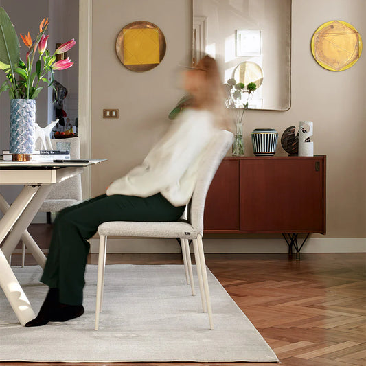 Atlas spisestuestol, avtagbart tekstil og flexrygg