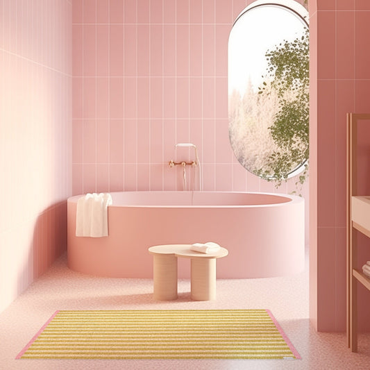 Stripe Teppe Sunburst plast gulvteppe inne/ute flere størrelser