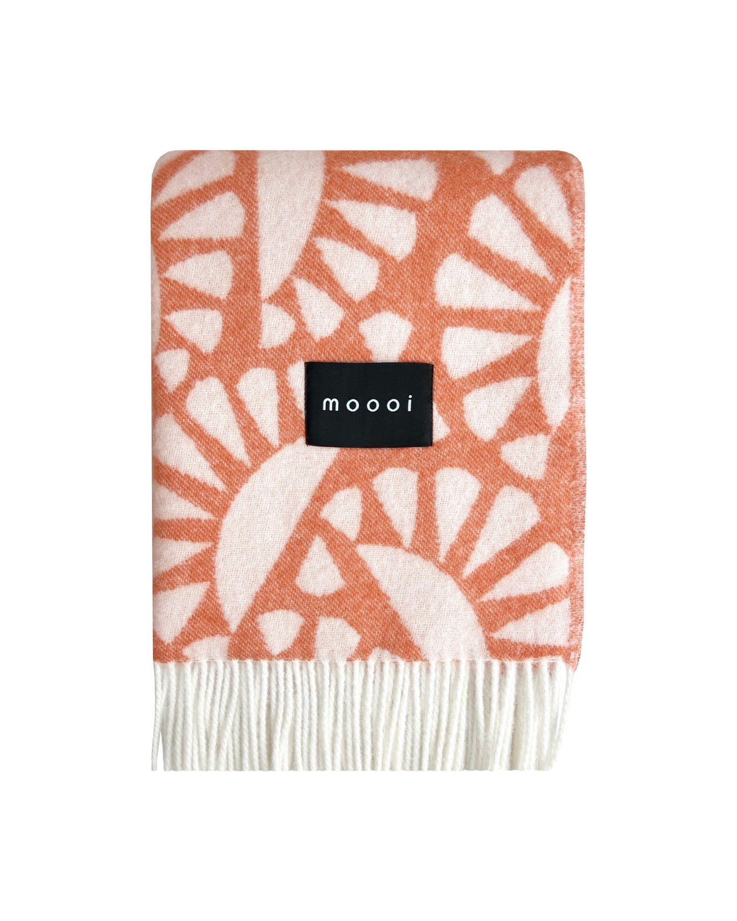 Moooi Woodblock Beetle Ullpledd Rust Cream.