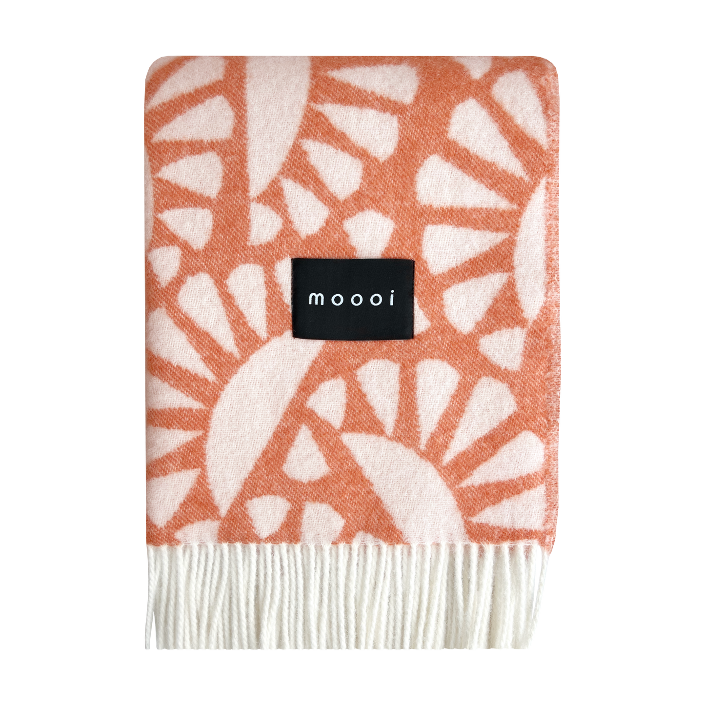 Moooi Woodblock Beetle Ullpledd Rust Cream.