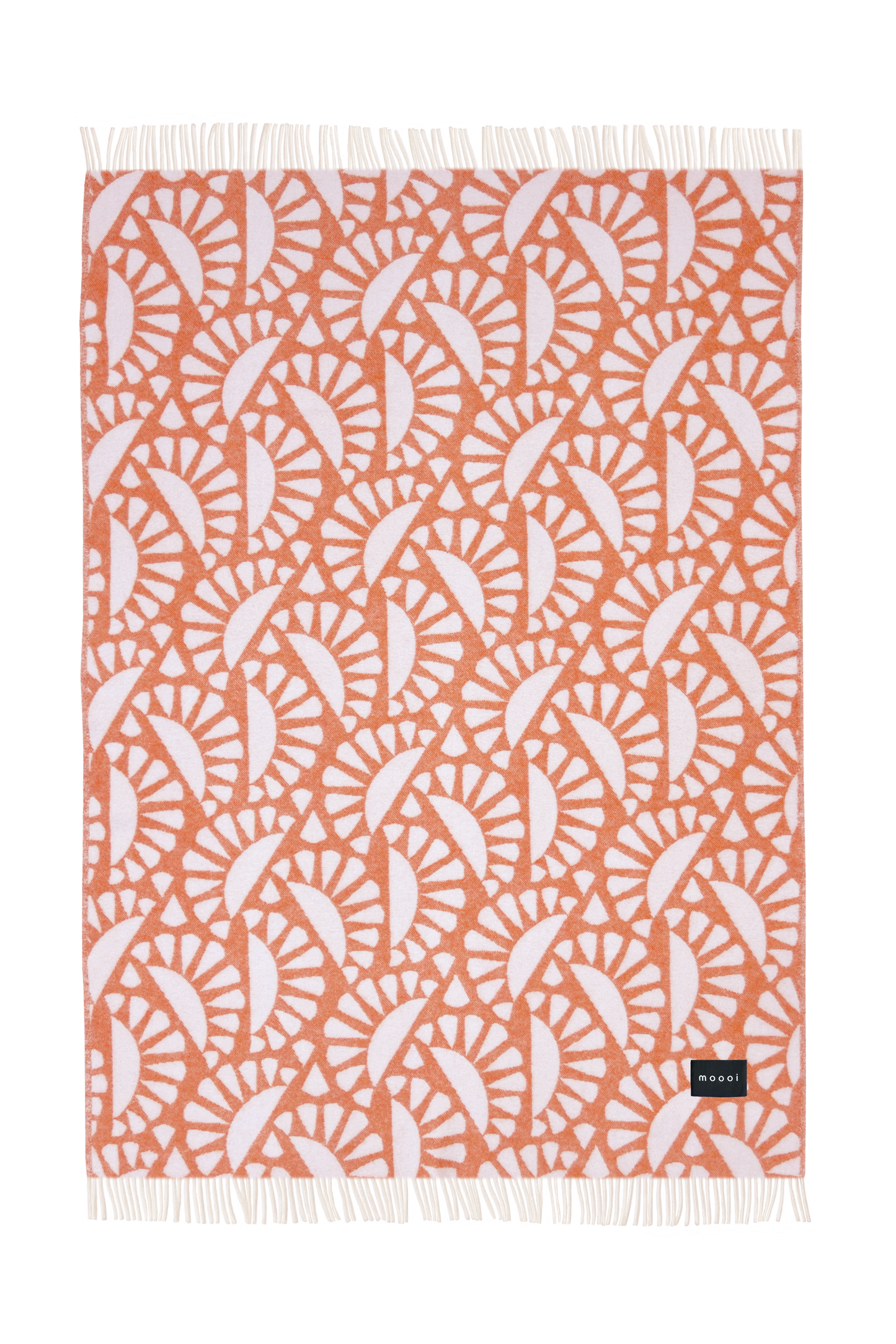 Moooi Woodblock Beetle Ullpledd Rust Cream.