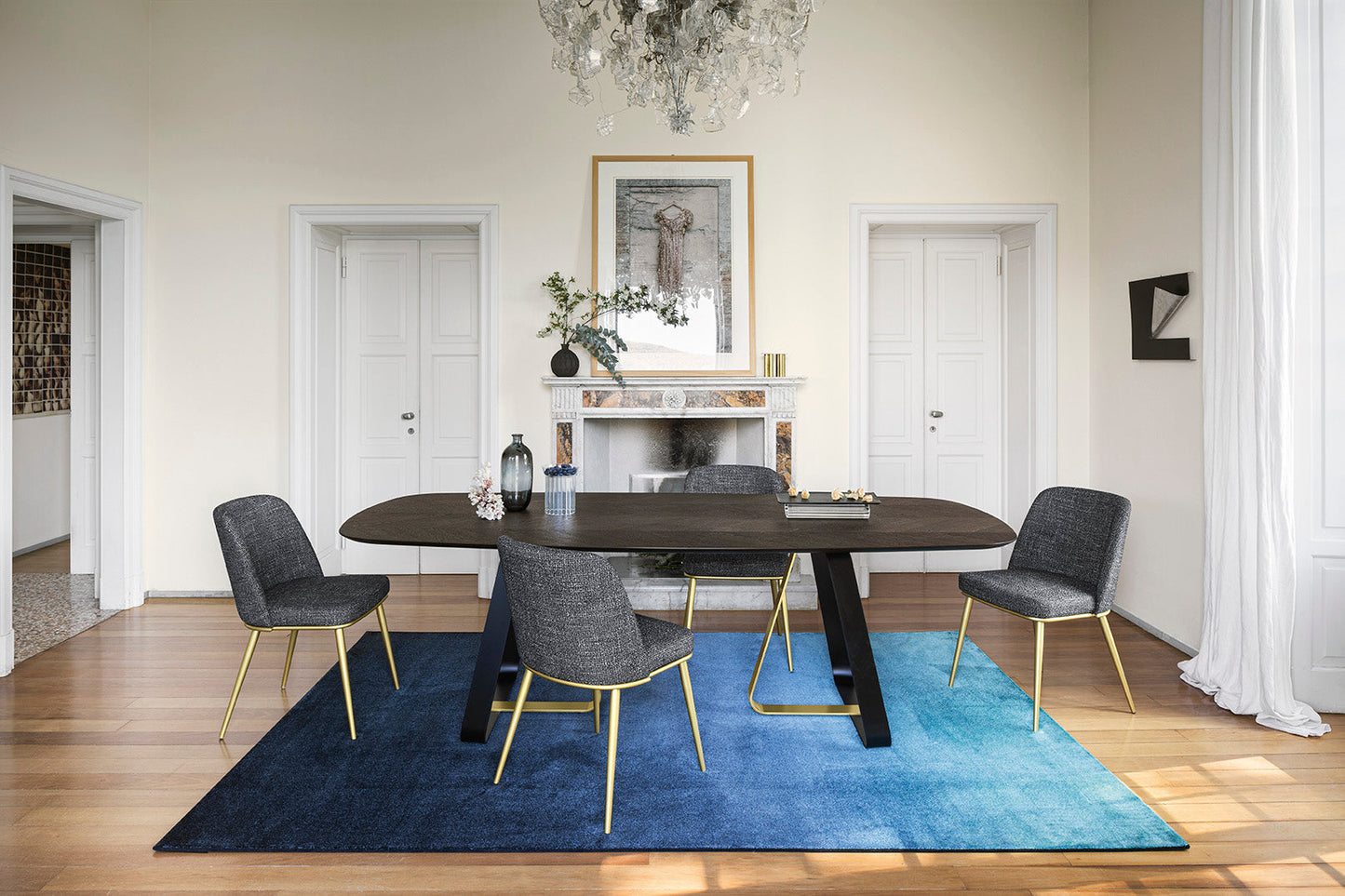 Foyer spisestuestol, metallben