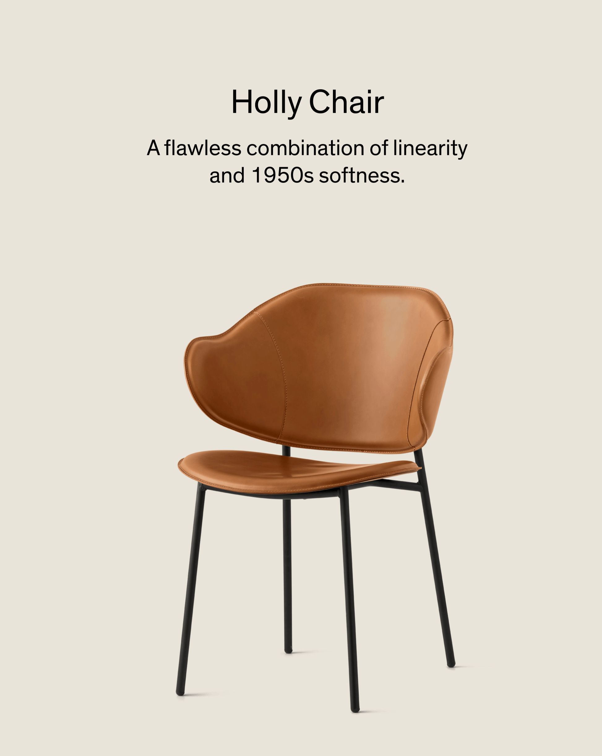 Holly spisestuestol i Skinn med metallben, en del av kategorien spisestuestol - At Home Interiør