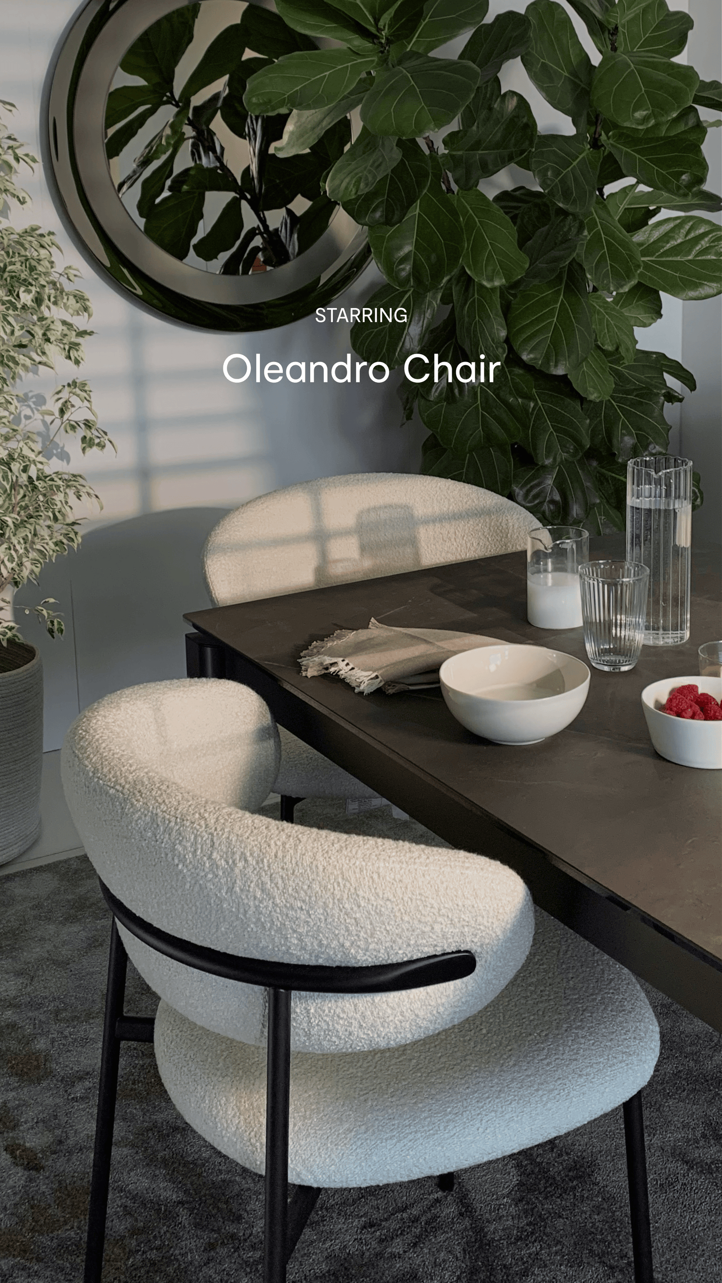 Oleandro spisestuestol metallben, en del av kategorien spisestuestol - At Home Interiør